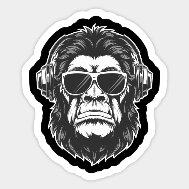 sasquatch rock on bigfoot 2024 Sticker by SecuraArt